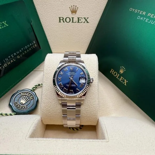 RLX Datejust m278274-0033/0034 Bright Blue Dial 31mm Fluted Bezel Oyster Bracelet