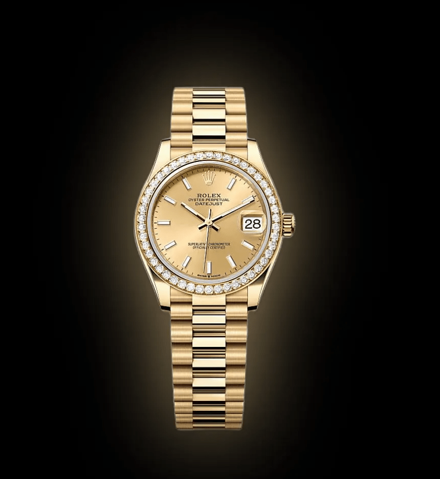 RLX Datejust m278288RBR-0022 Champagne 31mm Dial President Bracelet Watch