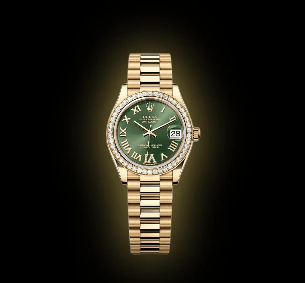 RLX Datejust m278288RBR-0024 Olive Green 31mm Dial President Bracelet Watch