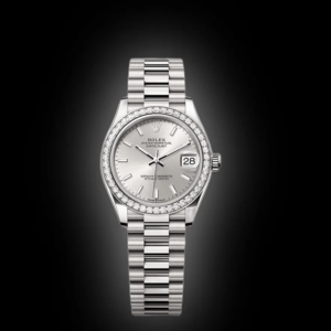 RLX Datejust m278289RBR-0012 Silver Dial White Gold President Watch