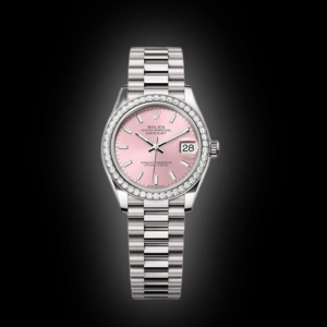 RLX Datejust m278289RBR-0013 Pink Dial White Gold President Watch