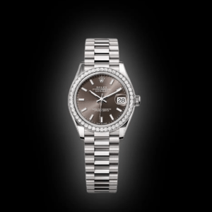 RLX Datejust m278289RBR-0014 Dark Grey Dial White Gold President Watch
