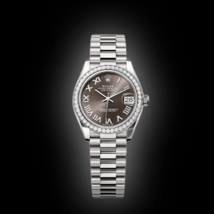 RLX Datejust m278289RBR-0017 Dark Grey Dial White Gold President Watch