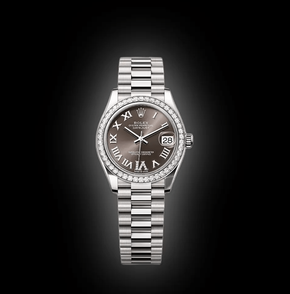 RLX Datejust m278289RBR-0020 Dark Grey Dial White Gold President