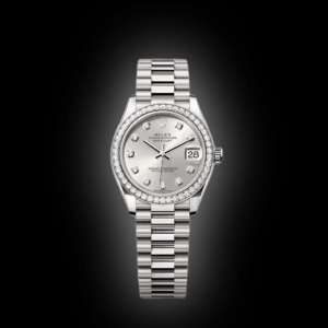 RLX Datejust m278289RBR-0021 Silver Dial White Gold President Watch