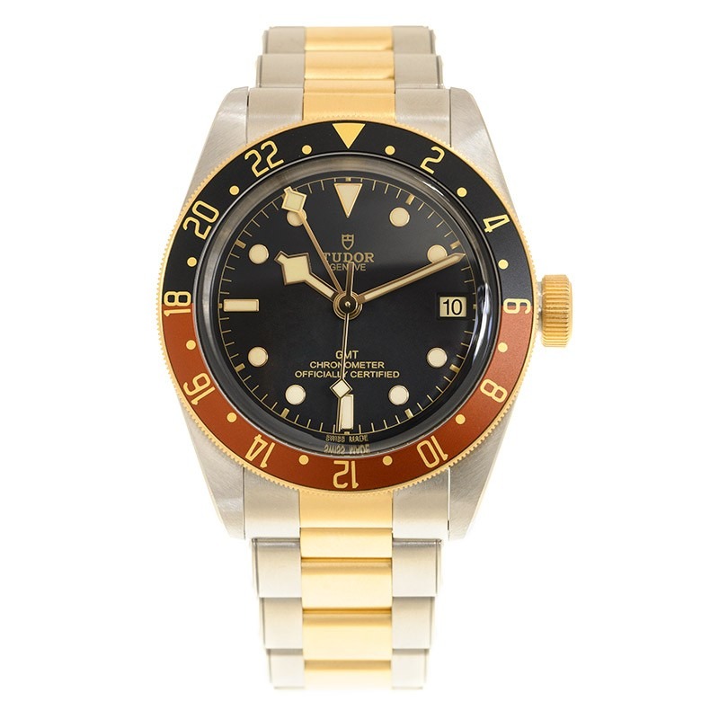 【7A Quality】TUDOR Black Bay GMT S&G Steel and 18ct Yellow Gold 41mm Bracelet Watch M79833MN-0001