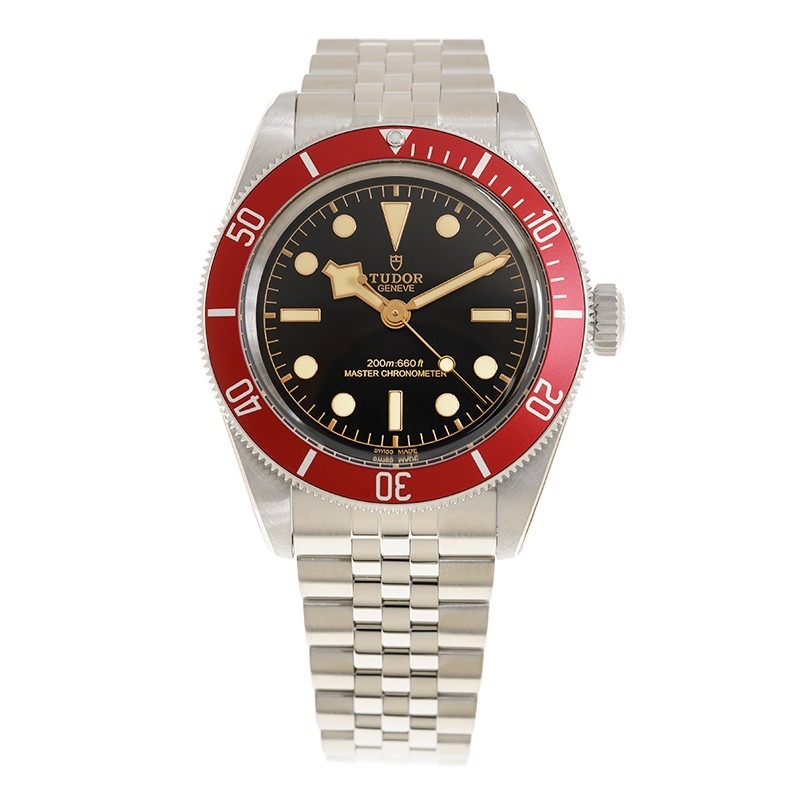 【7A Quality】TUDOR Black Bay 41mm Black Dial & Red Bezel Five-Link Bracelet Watch M7941A1A0RU-0003