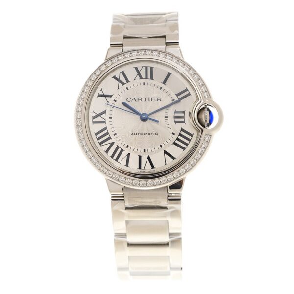 Cartier Ballon Bleu Bleu Silver Diamond 36mm W4BB0024 - United Luxury