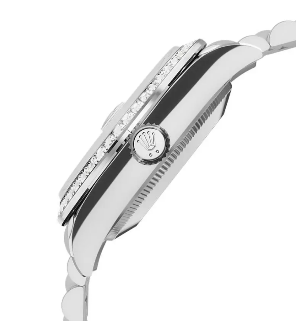 RLX Datejust m278289RBR-0011 Bright Black Dial White Gold President Watch
