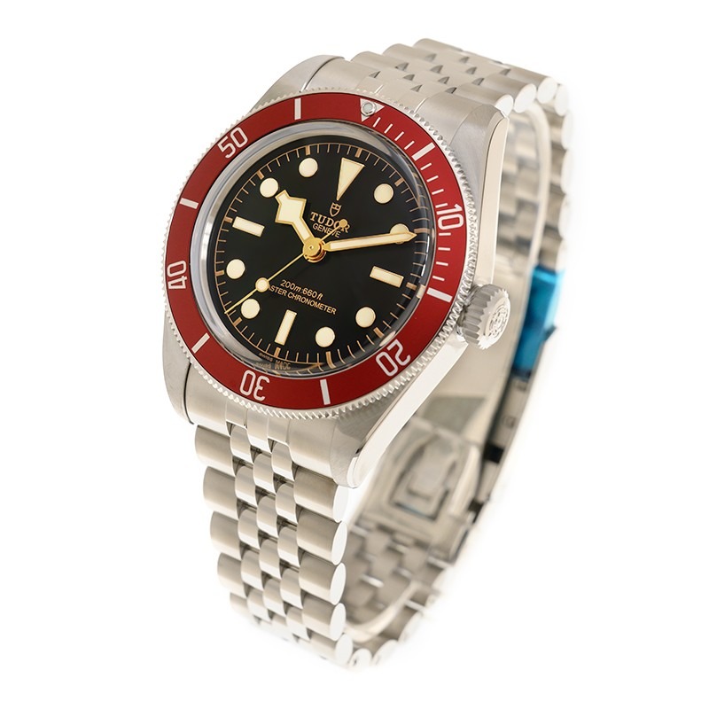 【7A Quality】TUDOR Black Bay 41mm Black Dial & Red Bezel Five-Link Bracelet Watch M7941A1A0RU-0003