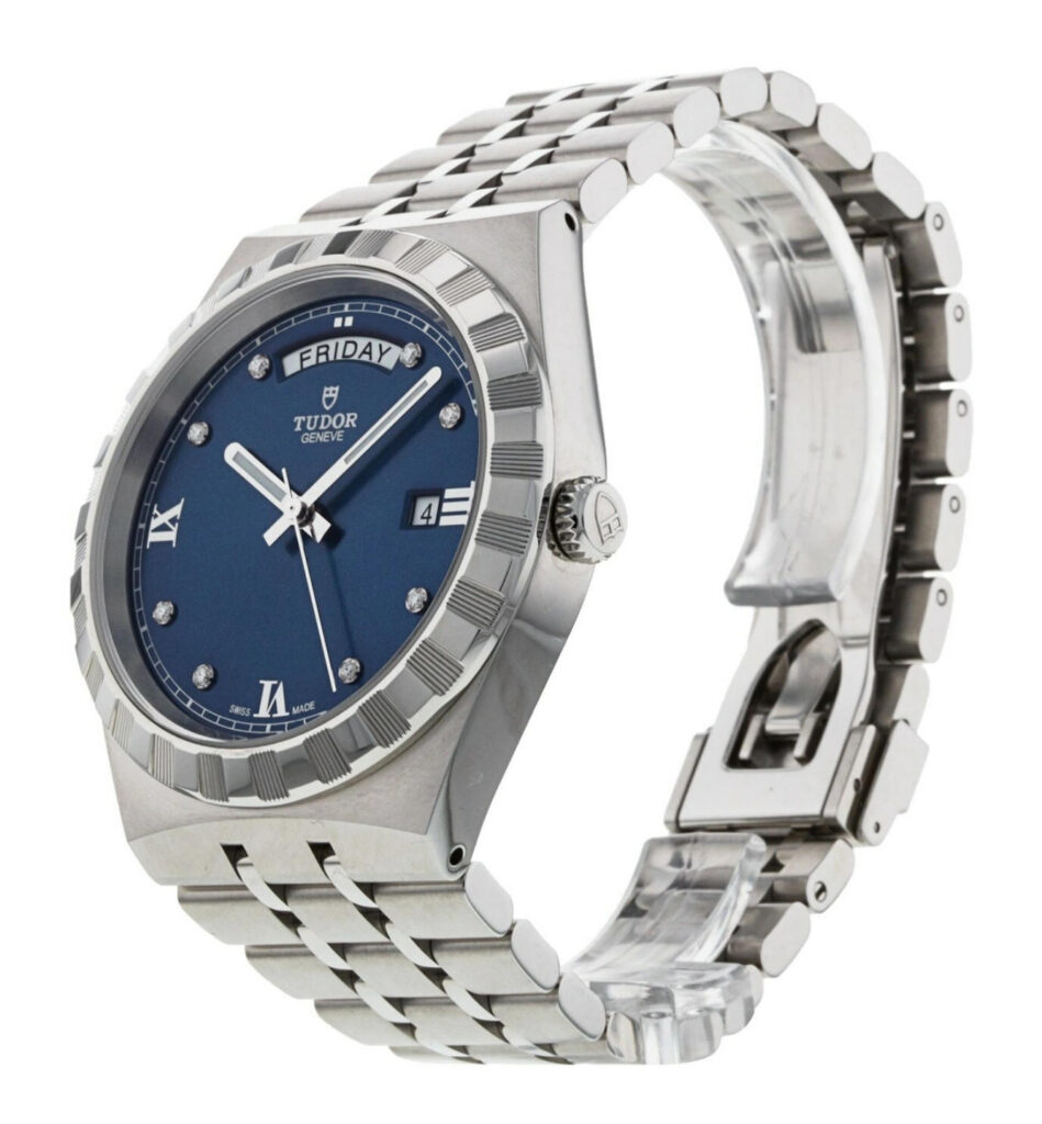 【7A Quality】TUDOR Royal Date/Day 41mm Blue Diamond Set Dial Men's Automatic Watch M28600-0006