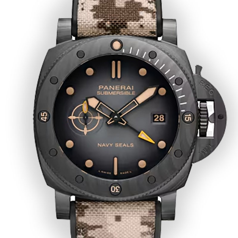 【7A Quality】Panerai Submersible QuarantaQuattro GMT Navy SEALs Carbotech™ 44mm PAM01513