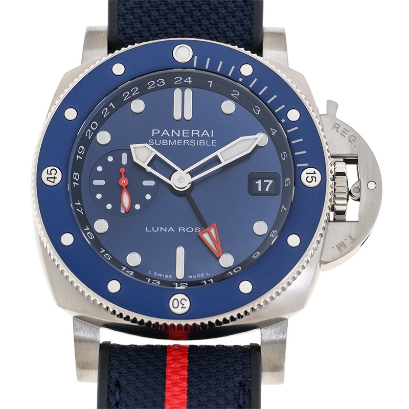【7A Quality】Panerai Submersible GMT Luna Rossa Titanio 42mm PAM01507