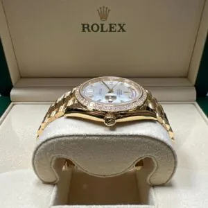 RLX Day-Date 40mm White Mother-of-Pearl Dial President Watch 228348RBR-0046