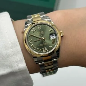 RLX Datejust m278243-0015/0016 31mm Olive Green Dial Yellow Rolesor Oyster Watch