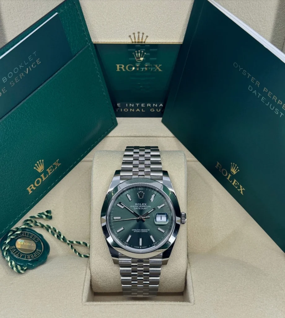RLX Datejust 41mm 126300 Mint Green Dial Stainless Steel Oyster Bracelet Watch