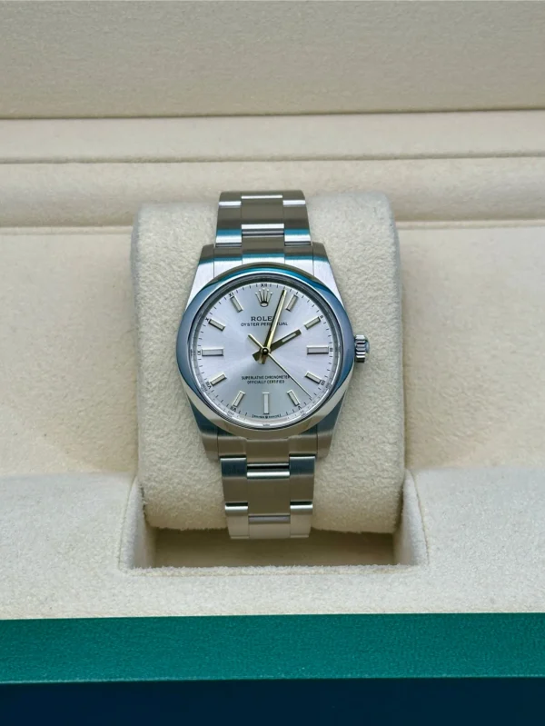 RLX Oyster Perpetual 34mm 124200-0001 Silver Dial Oyster Stainless Steel Bracelet