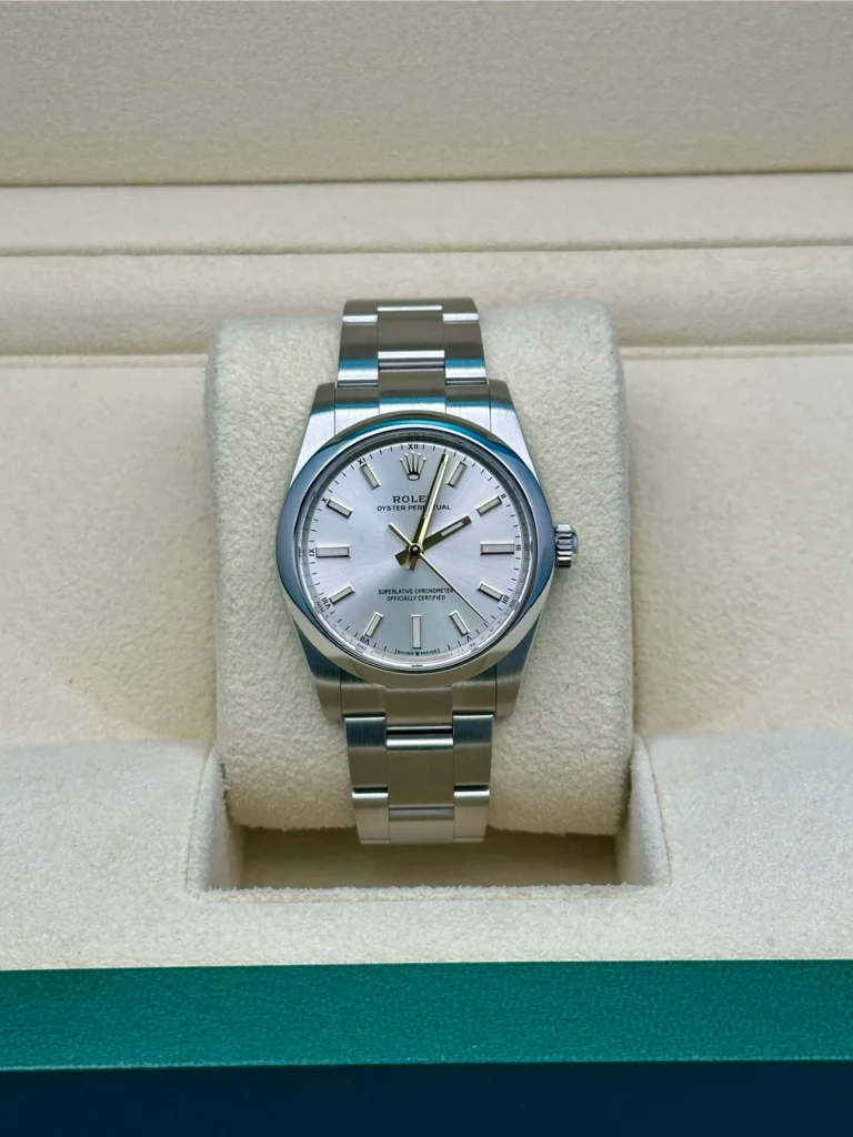 RLX Oyster Perpetual 34mm 124200-0001 Silver Dial Oyster Stainless Steel Bracelet