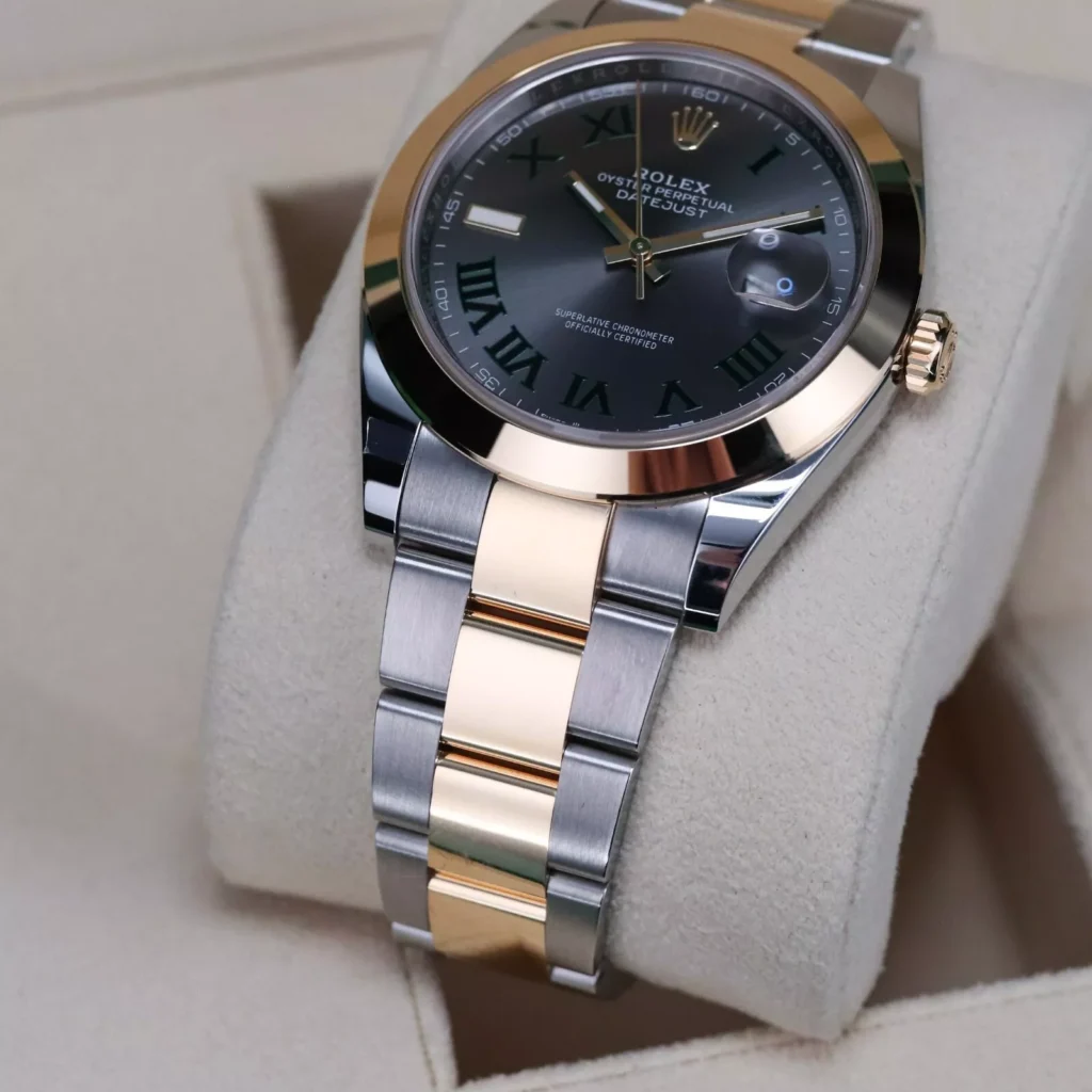 RLX Datejust 41mm 126303 Slate Roman Oyster Steel and Yellow Gold Mens Watch