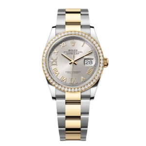 RLX Datejust 36mm 126283 Silver Dial Diamond Bezel Jubilee Bracelet Watch