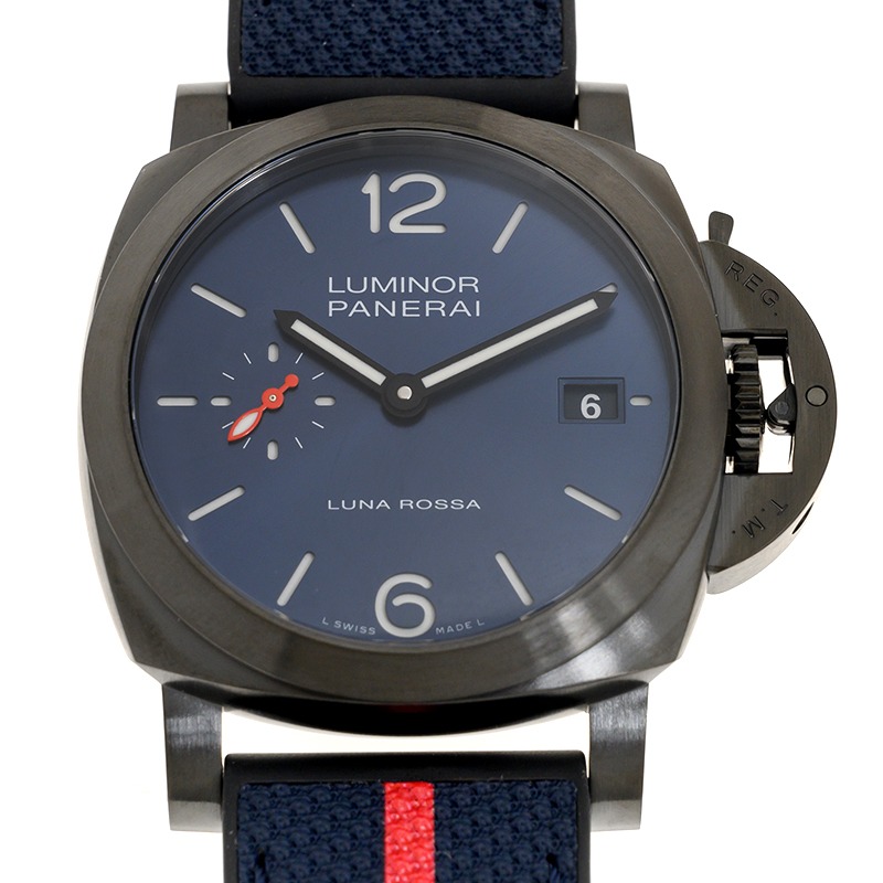 【7A Quality】Panerai Luminor Quaranta Steel DLC Luna Rossa 40mm PAM01408