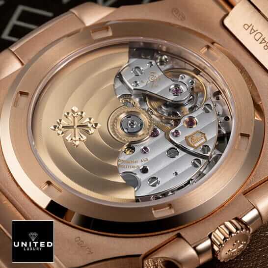 Patek Philippe Nautilus Rose Black Dial Replica 3 Patek Philippe Nautilus Rose Gold Case Replica upside view