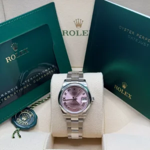 RLX Datejust m278240-0013/0014 31mm Pink Roman Domed Bezel Oyster Oystersteel