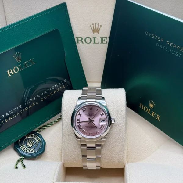 RLX Datejust m278240-0013/0014 31mm Pink Roman Domed Bezel Oyster Oystersteel