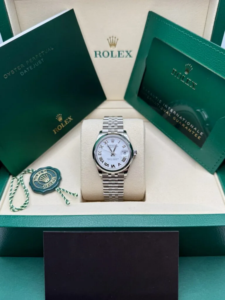 RLX Datejust m278240-0003/0004 31mm White Roman Domed Bezel Oyster Oystersteel