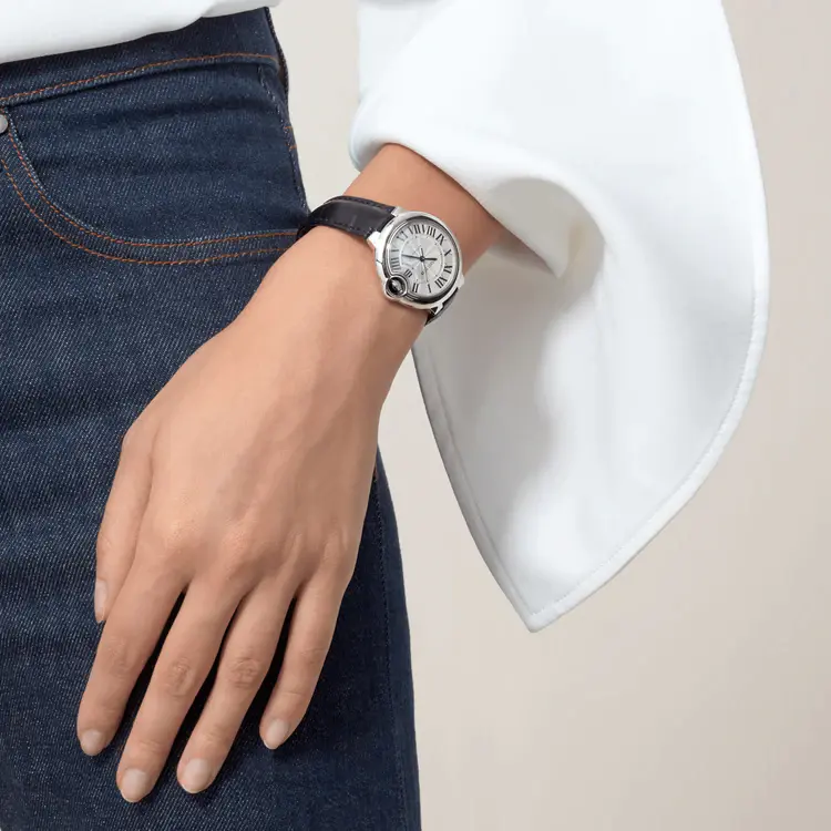 CARTIER Ballon Bleu BLEU Alligator Strap 33mm WSBB0030 - United Luxury