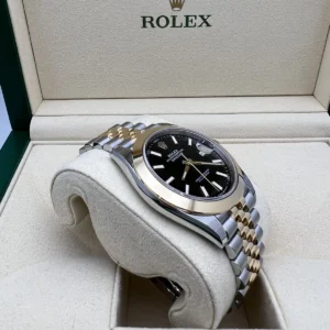 RLX Datejust 41mm 126303 Black Index Jubilee 41mm Steel and Yellow Gold Mens Watch