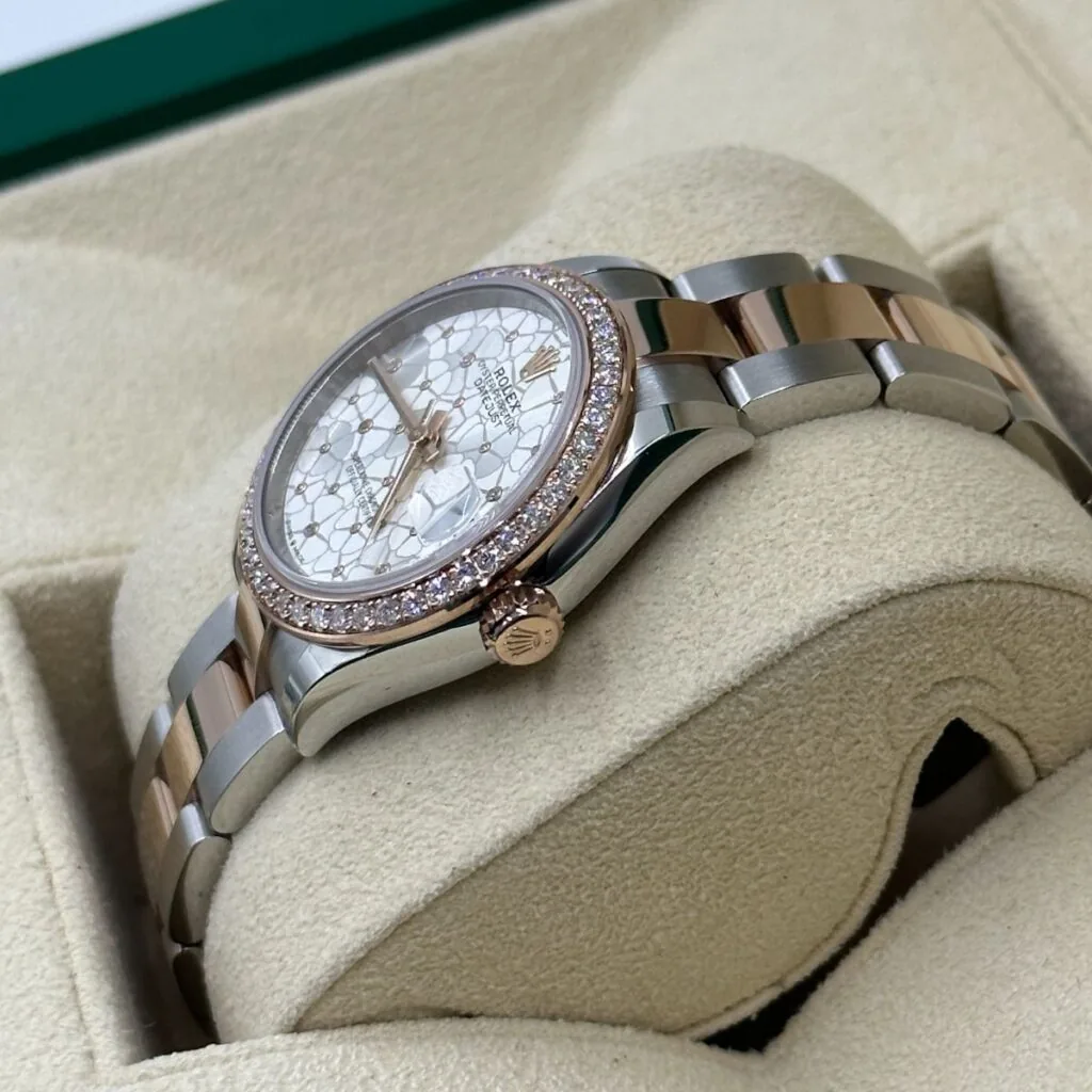 RLX Datejust m278381-0031/0032 Silver Floral Motif Diamond Dial Diamond-Set Bezel 31mm