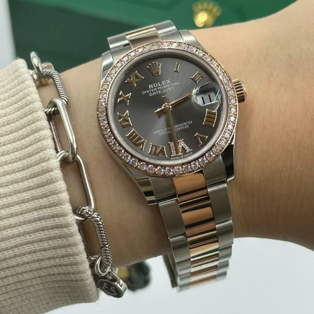 RLX Datejust m278381-0029/0030 Slate Roman Diamond Dial Diamond-Set Bezel 31mm