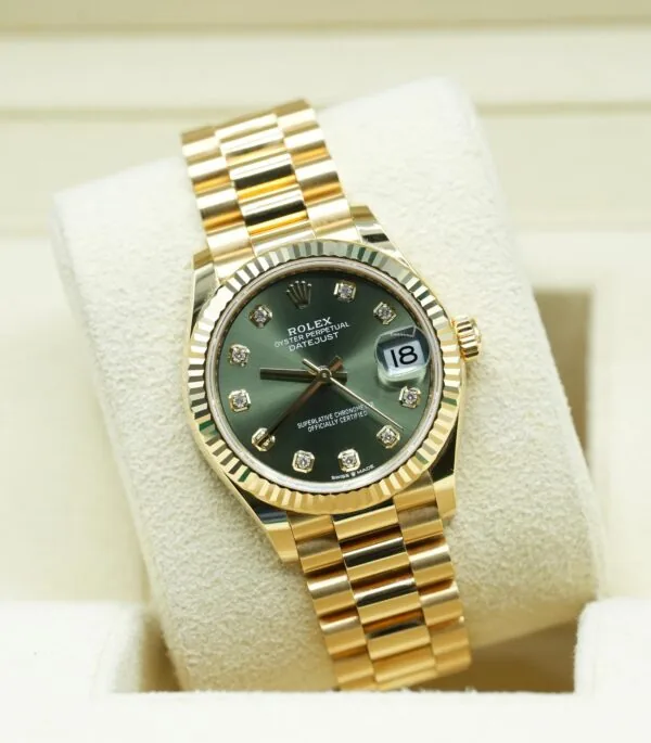 RLX Datejust m278278-0011 Olive Green 31mm Dial President Bracelet Watch