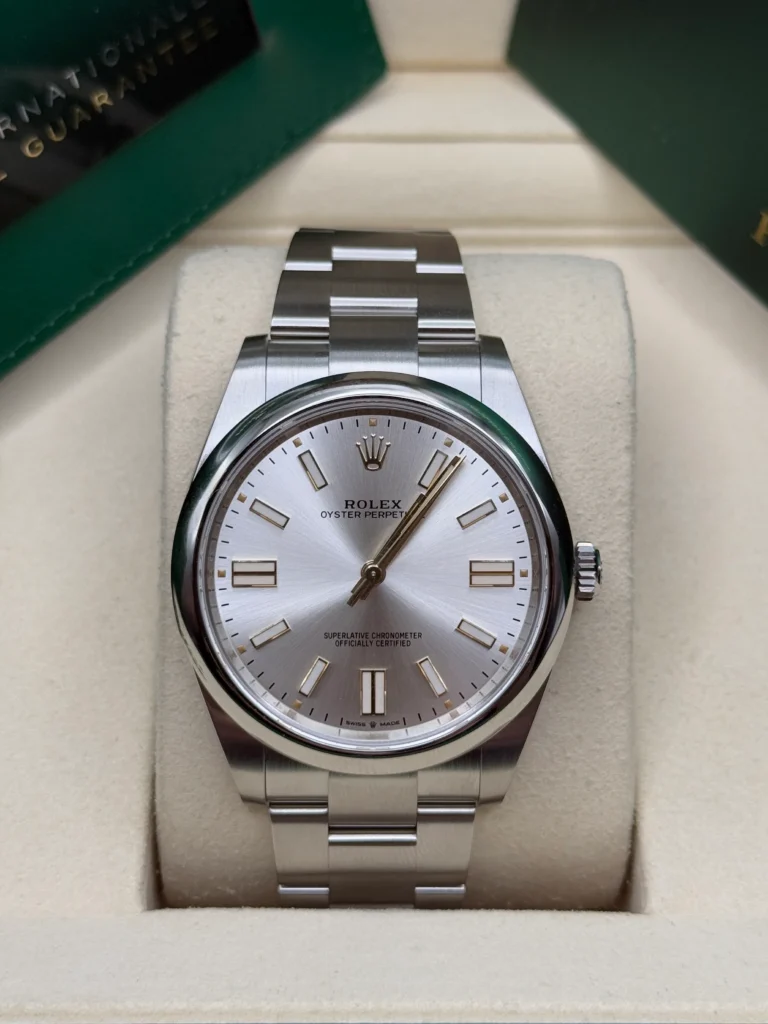 RLX Oyster Perpetual 41mm 124300-0001 Stainless Steel Silver Index Dial Watch