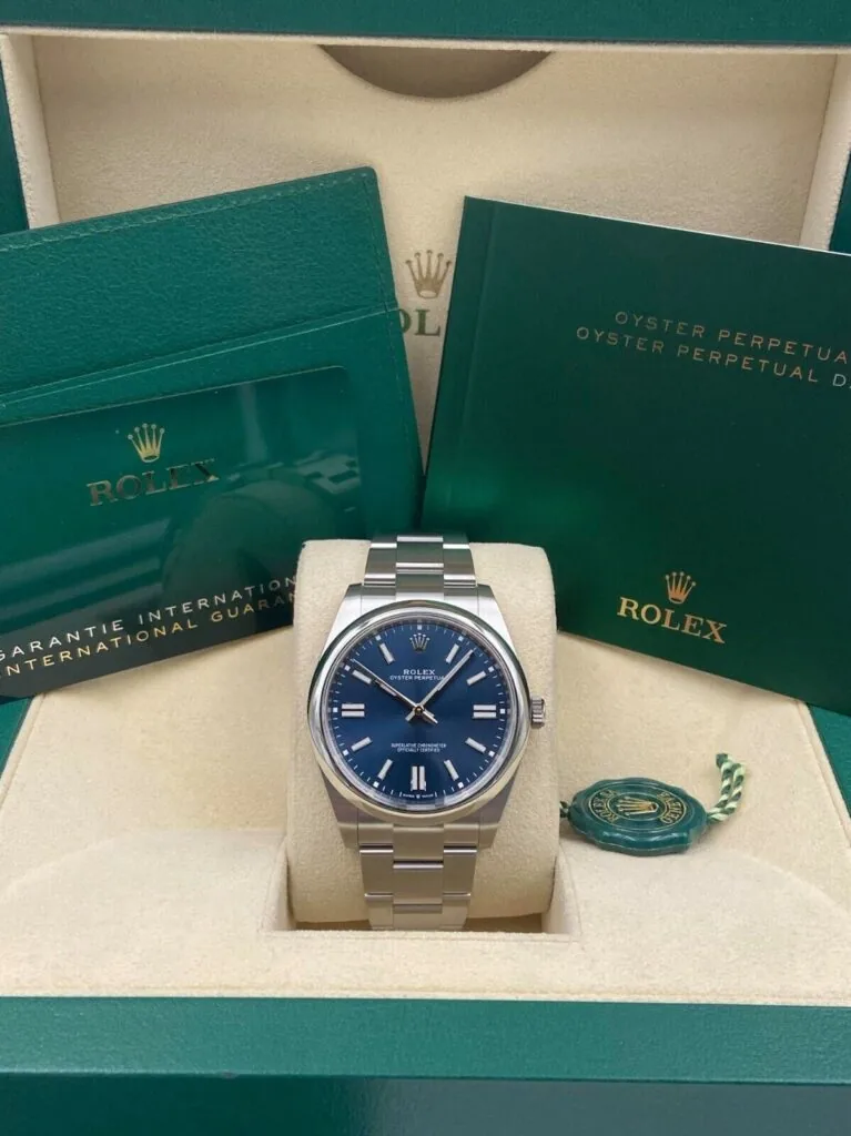 RLX Oyster Perpetual 41mm 124300-0003 Oyster Perpetual Stainless Steel Blue Index Dial Watch