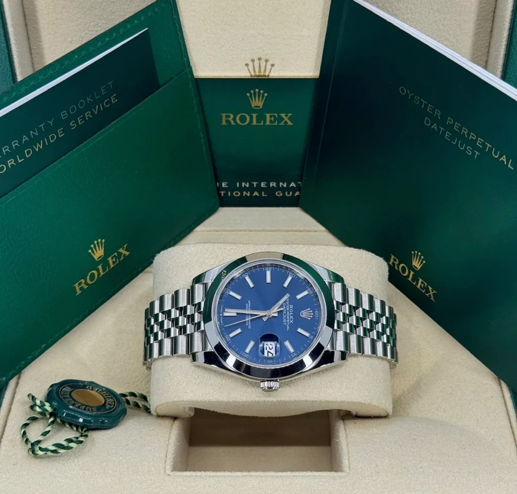 RLX Datejust 41mm 126300 Blue Index Jubilee Stainless Steel Men’s Watch