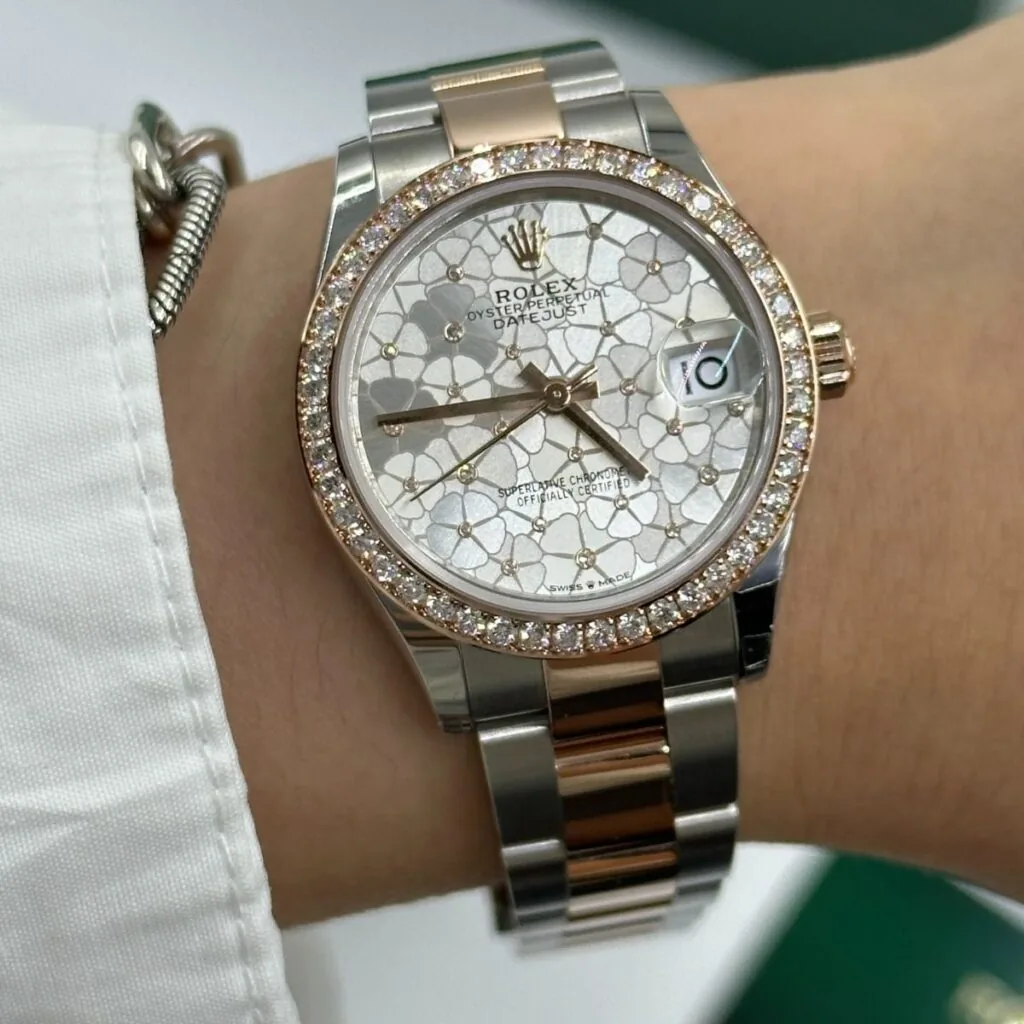 RLX Datejust m278381-0031/0032 Silver Floral Motif Diamond Dial Diamond-Set Bezel 31mm