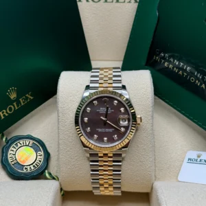 RLX Datejust m278273-0023/0024 31mm Black Mother-of-Pearl Dial Stainless Steel and Yellow Gold Oyster Watch