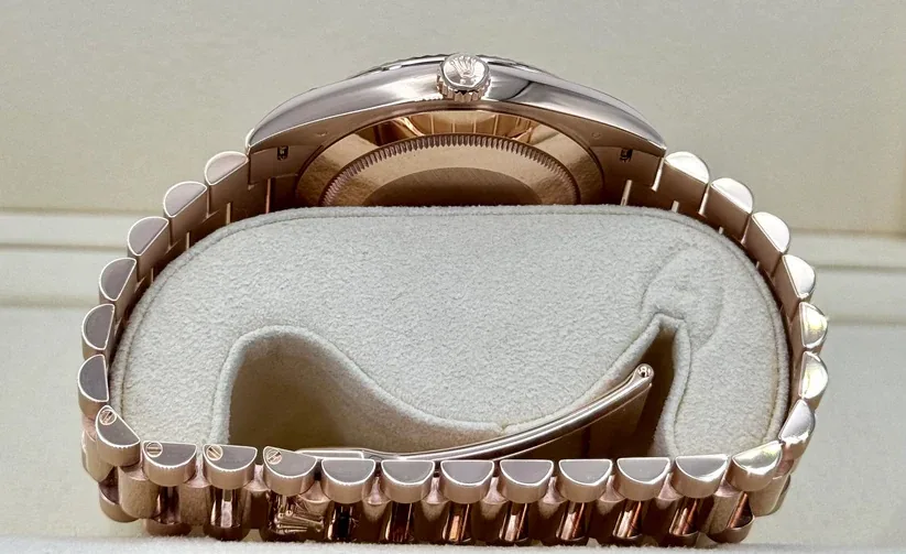 RLX Day-Date "President" 40mm Everose Gold White Roman Dial - 228235