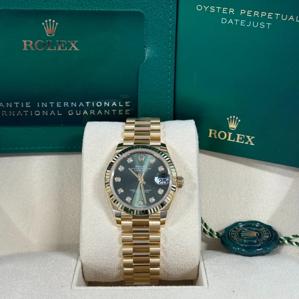 RLX Datejust m278278-0011 Olive Green 31mm Dial President Bracelet Watch