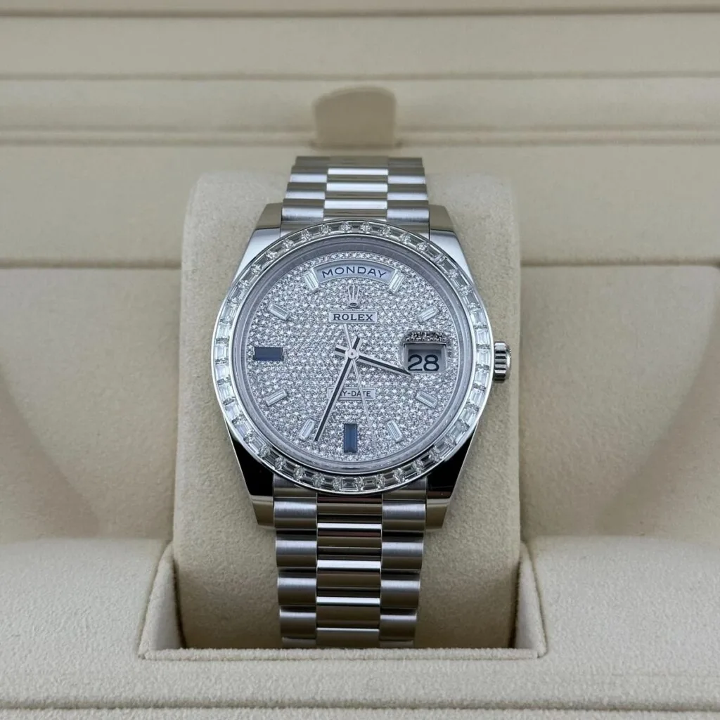 RLX Day-Date 40mm 228396TBR-0021 Diamonds Sapphires Dial