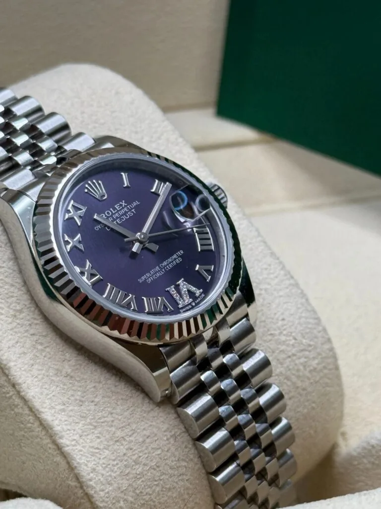 RLX Datejust m278274-0025/0026 Aubergine 31mm Dial Oyster Watch