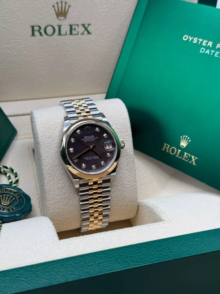 RLX Datejust m278243-0023/0024 31mm Black Mother-of-Pearl Dial Yellow Rolesor Oyster Watch