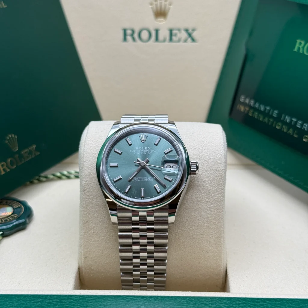 RLX Datejust m278240-0011/0012 31mm Green Stick Domed Bezel Oyster Oystersteel