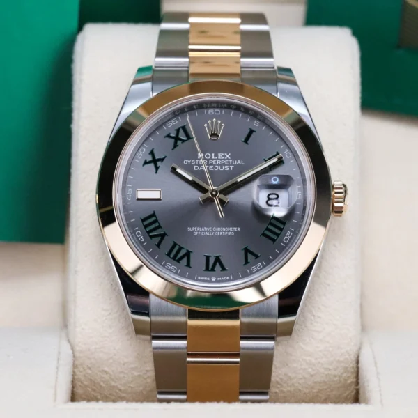 RLX Datejust 41mm 126303 Slate Roman Oyster Steel and Yellow Gold Mens Watch