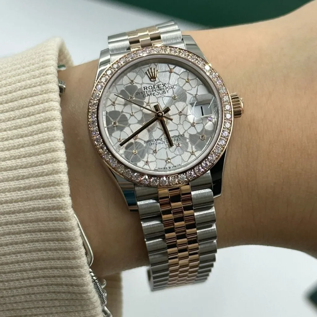 RLX Datejust m278381-0031/0032 Silver Floral Motif Diamond Dial Diamond-Set Bezel 31mm