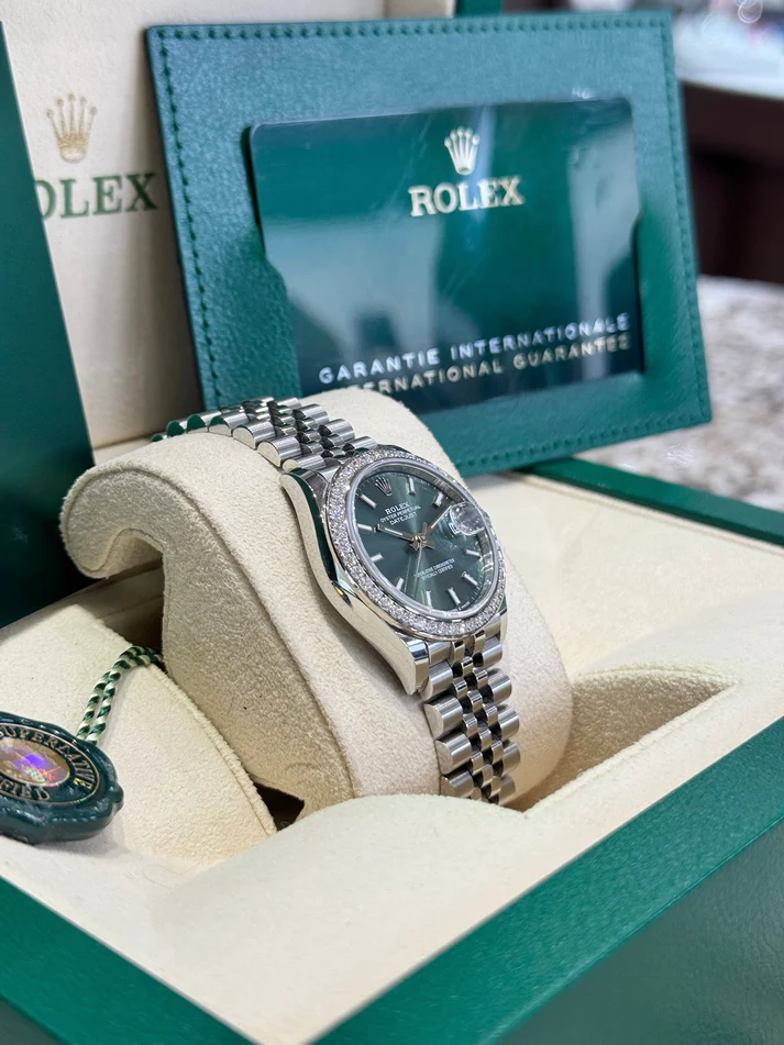 RLX Datejust m278384RBR-0021/0022 Mint Green 31mm Dial Oyster Watch