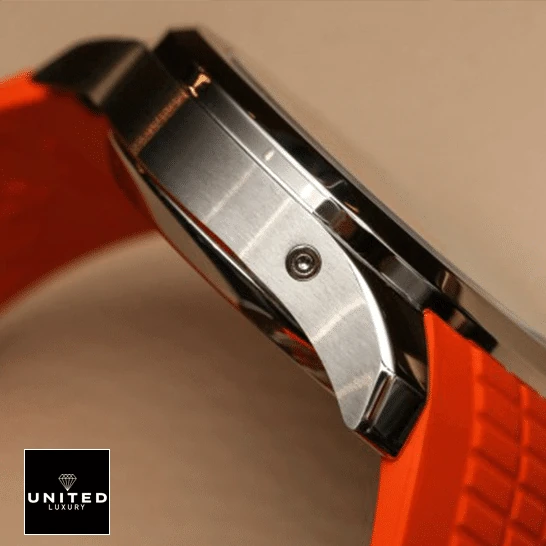 Patek Philippe Chronograph Replica 9 Patek Philippe 5968A-001 Aquanaut Orange Rubber Bracelet Steel Case Replica side view